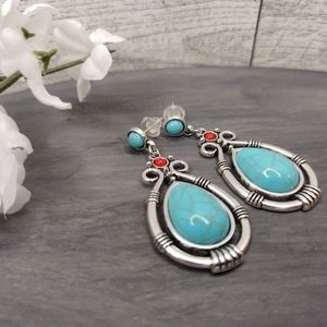 Boho Tourquoise Drop Earrings